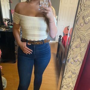 Off the shoulder crop top